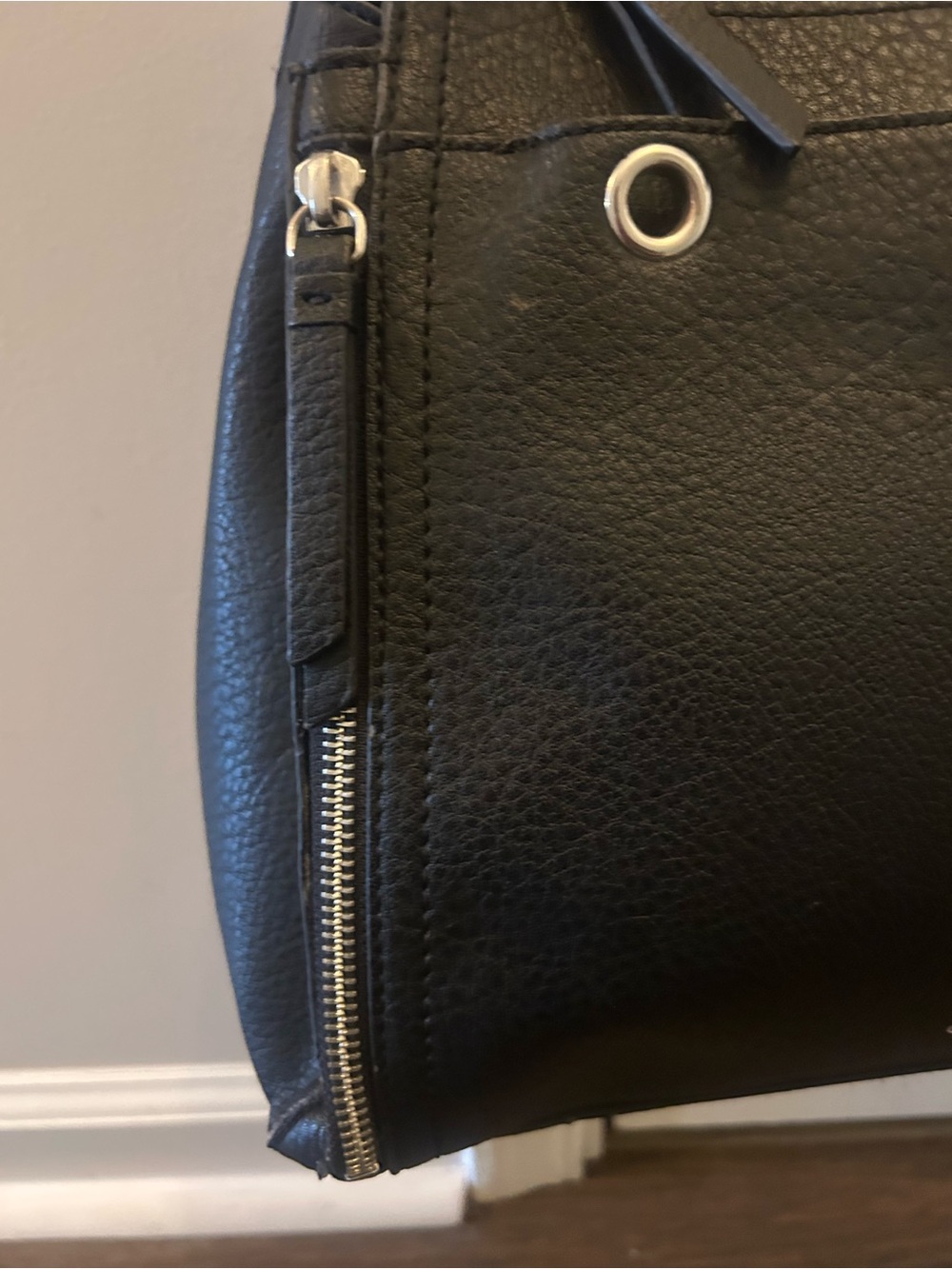 Calvin Klein Reyna Black Pebbled Leather Crossbody with Silver Hardware - Picture 4 of 10